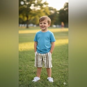 Il Gufo Brown and Cream Flat Front Shorts